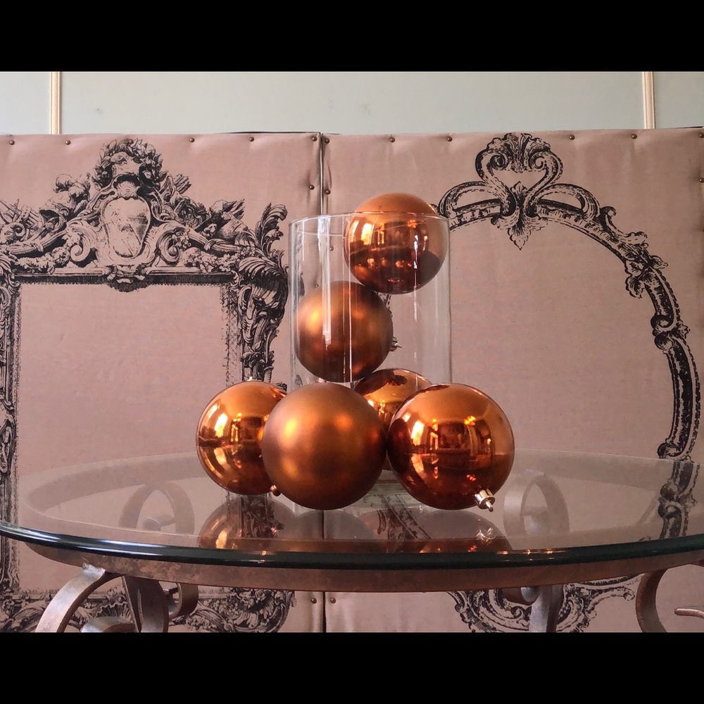 Set of 6 XL Copper Spheres for decor and your tree